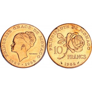 Monaco 10 Francs 1982 PCGS MS 68