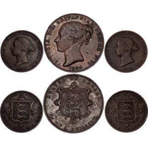 Jersey Lot of 3 Coins 1844 - 1871