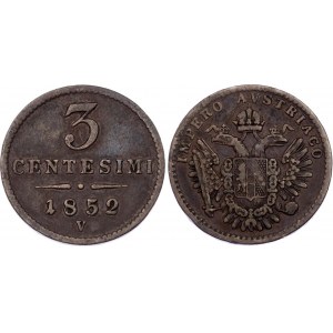 Italian States Lombardy-Venetia 3 Centesimi 1852 V