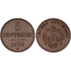 Italian States Lombardy-Venetia 5 Centesimi 1852 M