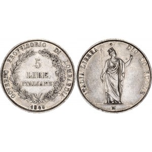 Italian States Lombardy-Venetia 5 Lire 1848 M