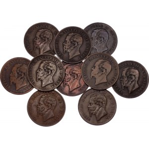 Italy 10 x 5 Centesimi 1862 N