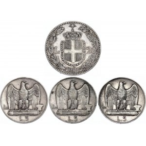Italy 2 & 3 x 5 Lire 1897 - 1930 R