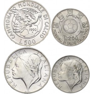 Italy 200 & 500 Lire 1989 - 1990 R