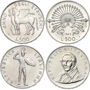 Italy 2 x 500 Lire 1985 R