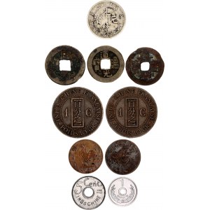 Asia Lot of 10 Coins 19th - 20th Century
