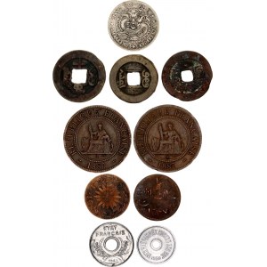 Asia Lot of 10 Coins 19th - 20th Century