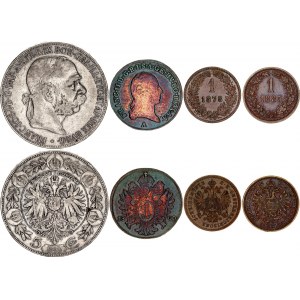 Austria Lot of 4 Coins 1800 - 1900