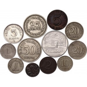 Estonia Lot of 12 Coins 1922 - 1936