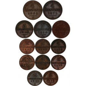 Germany Prussia Lot of 13 Coins 1864 - 1873
