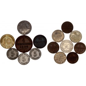 Germany Lot of 15 Coins 1850 - 1950
