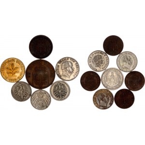 Germany Lot of 15 Coins 1850 - 1950