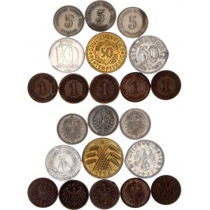 Germany Lot of 11 Coins 1874 - 1968