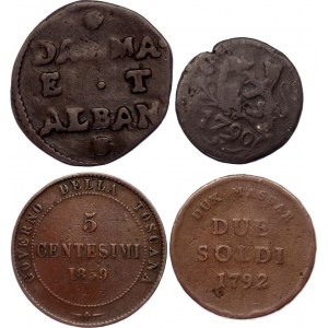 Italian States Lot of 4 Coins 1691 - 1859
