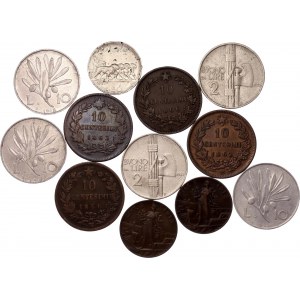 Italy Lot of 12 Coins 1862 - 1948