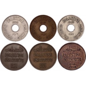 Palestine Lot of 6 Coins 1927 - 1945