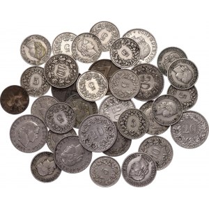 Switzerland Lot of 35 Coins 1880 - 1951