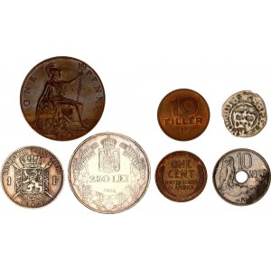 World Lot of 7 Coins 15th - 20th Century