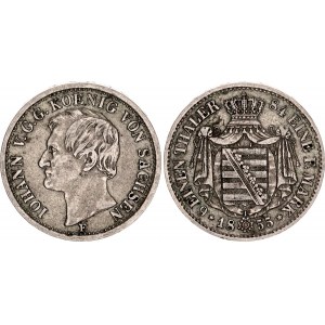 German States Saxony-Albertine 1/6 Taler 1855 F