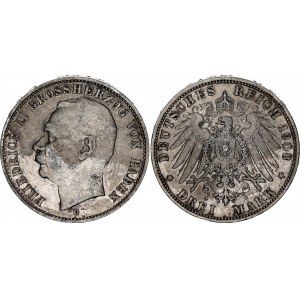 Germany - Empire Baden 3 Mark 1908 G