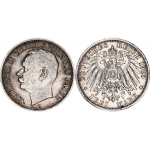 Germany - Empire Baden 3 Mark 1910 G