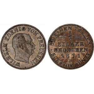 Germany - Empire Prussia 1/2 Silver Groschen 1871 B