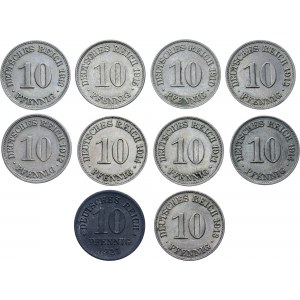 Germany - Empire 10 x 10 Pfennig 1910 - 1921