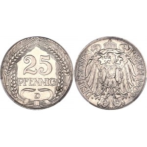 Germany - Empire 25 Pfennig 1909 D PCGS MS 65