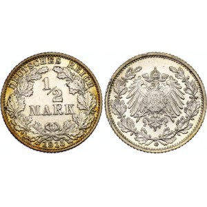 Germany - Empire 1/2 Mark 1915 G