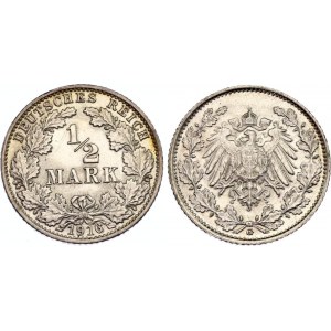 Germany - Empire 1/2 Mark 1916 G