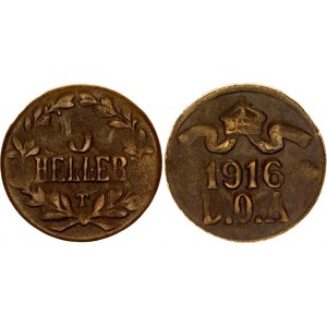 German East Africa 5 Heller 1916 T