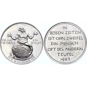 Germany - Weimar Republic Aluminium Medal Dresden 1923 Medaille auf den Wucherer der Inflation