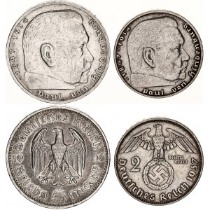 Germany - Third Reich 2 & 5 Reichsmark 1936 - 1937 A