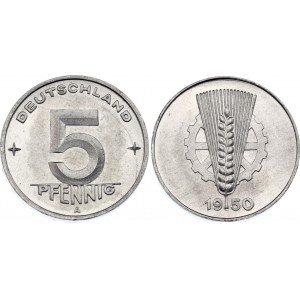 Germany - DDR 5 Pfennig 1950 A Key Date