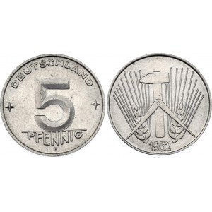 Germany - DDR 5 Pfennig 1952 E Key Date