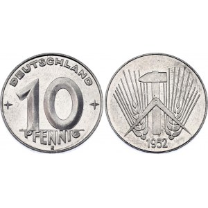 Germany - DDR 10 Pfennig 1952 E Key Date