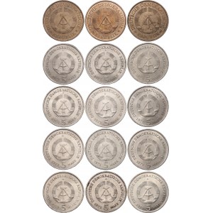 Germany - DDR 15 x 5 Mark 1969 - 1972