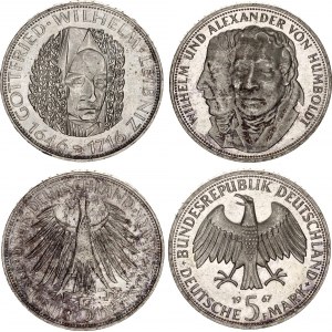 Germany - FRG 2 x 5 Deutsche Mark 1966 - 1967 D & F