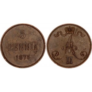 Russia - Finland 5 Pennia 1875