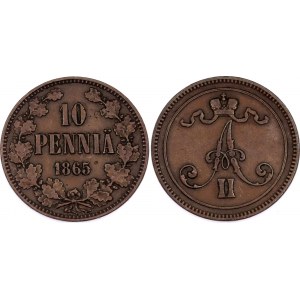 Russia - Finland 10 Pennia 1865