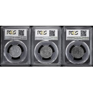 Russian Federation 9 x 5 Roubles 2014 - 2016 PCGS MS 63 - 67