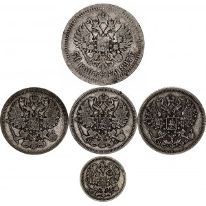 Russia 5 - 3 x 20 - 50 Kopeks 1861 - 1897