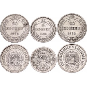 Russia Lot of 3 Coins 1922 - 1923