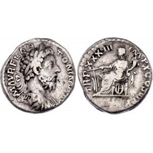 Roman Empire Marcus Aurelius Denarius 179 - 180 AD Fortuna