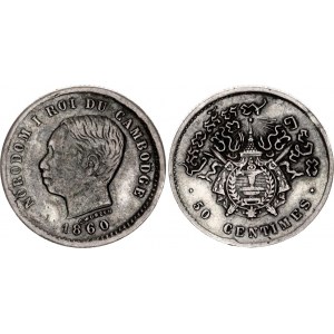 Cambodia 50 Centimes 1860