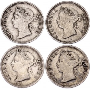 Hong Kong 4 x 5 Cents 1897 - 1901