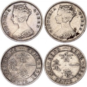 Hong Kong 2 x 10 Cents 1899 - 1901