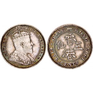 Hong Kong 5 Cents 1905 H