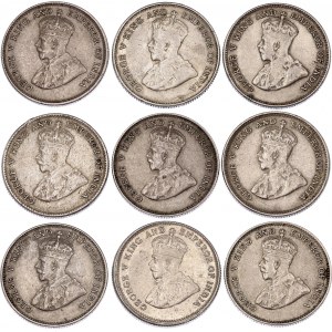 Hong Kong 9 x 10 Cents 1935