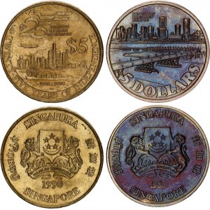 Singapore 2 x 5 Dollars 1982 - 1990